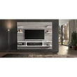 Világos tölgy fali TV-panel oldalsó polcokkal – ST Wall Unit Day