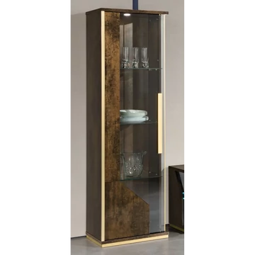 H2 Desiree Day Bronz-arany vitrines szekrény világítással, 1 ajtós – H2O Desiree Day