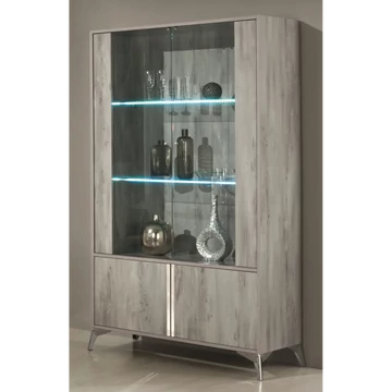 H2 Alexa Day Füstszürke vitrines szekrény, 2 ajtós – H2O Alexa Day