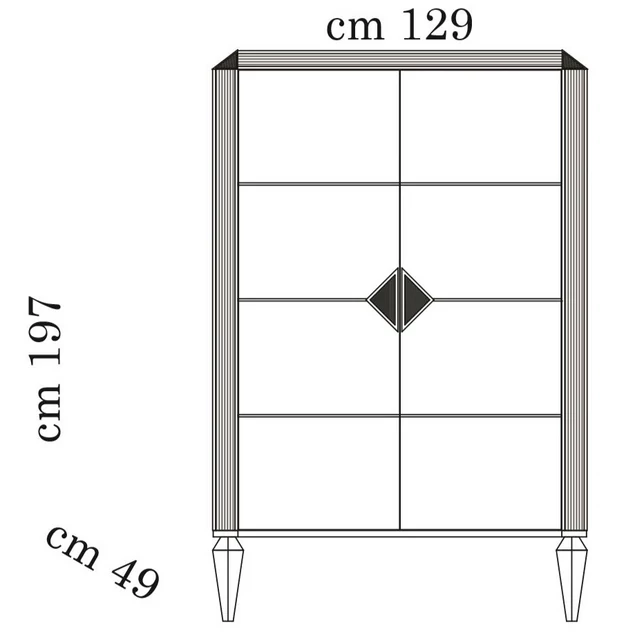 Arany színű 2-ajtós vitrines szekrény - AC Diamante Day