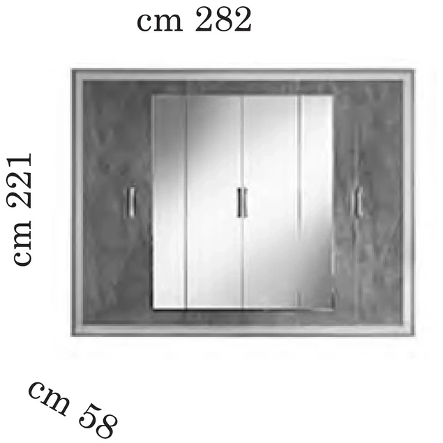Szilfa-márvány 6-ajtós gardróbszekrény - AC Ambra