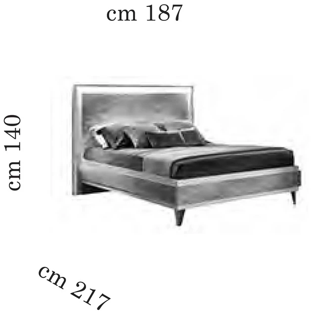 Szilfa-márvány franciaágy keret - AC Ambra