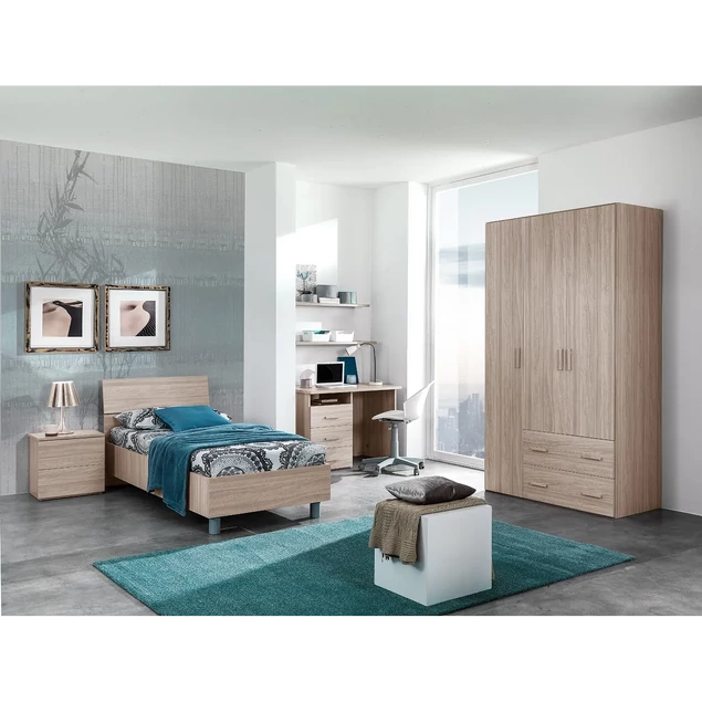 Gyerekszoba garnitúra 80x190 cm-es ággyal (3 ajtós szekrénnyel) – MCS Easy